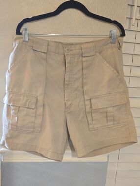Weekenders Beige Cargo Shorts with Flap Pockets